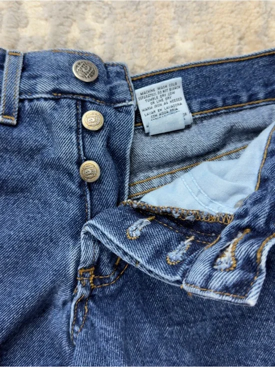 Vintage l.e.i. Button fly denim shorts 1990s size 0 - Picture 4 of 8